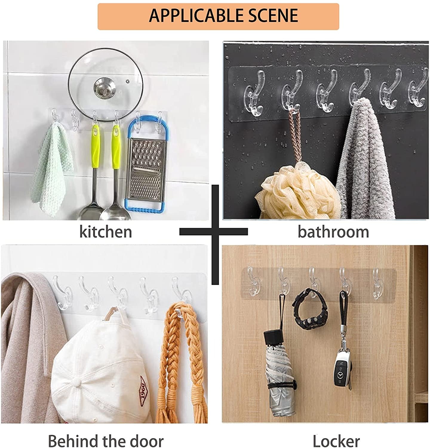 Heavy Duty Transparent Adhesive Hooks β Waterproof Wall Hanger