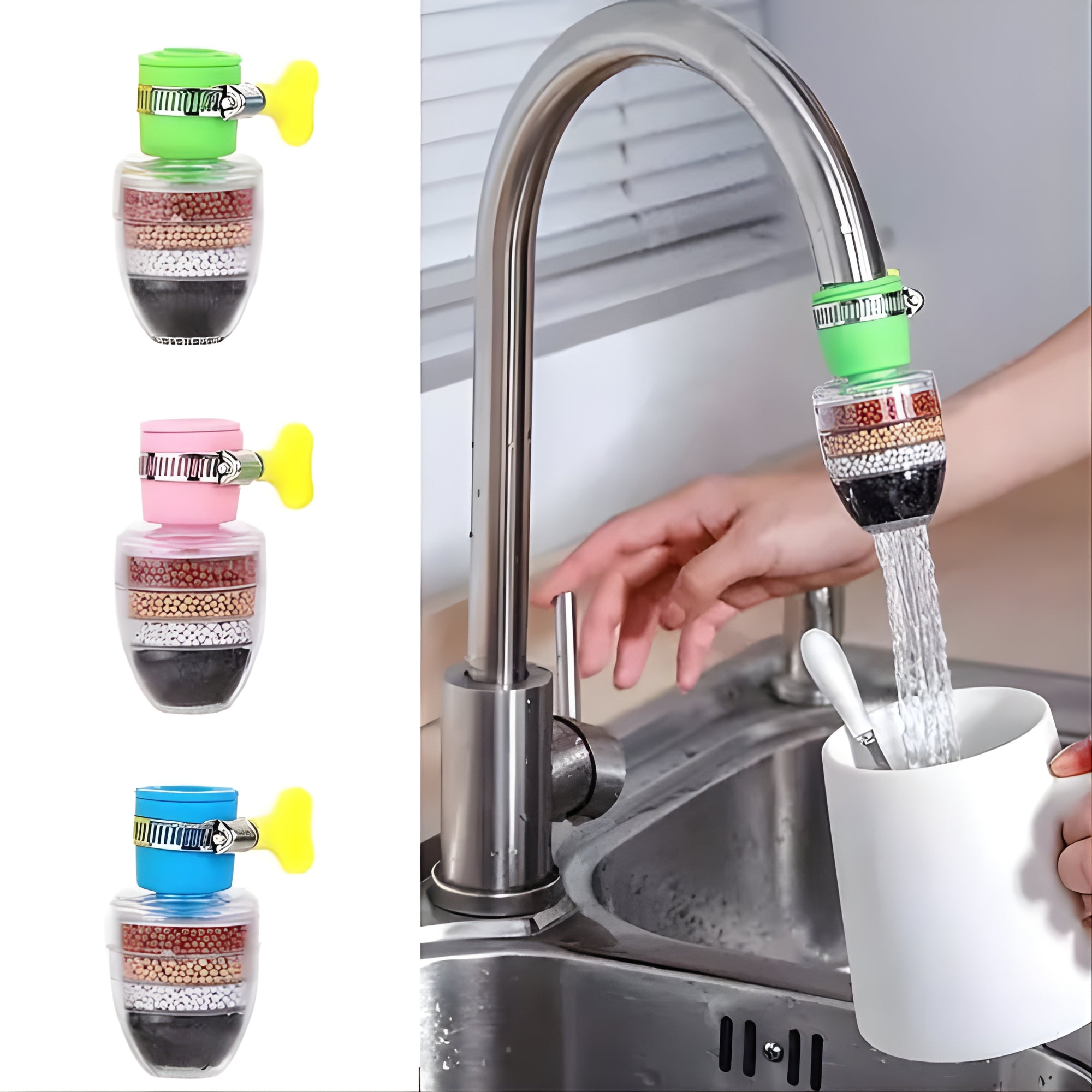 360Β° Faucet Filter β Anti-Splash Water Saver Tap Head