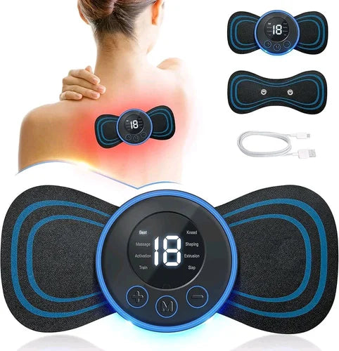 EMS Butterfly Neck Massager | Portable Electric Pulse Muscle Stimulator for Neck Pain Relief